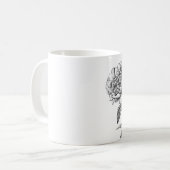 Peony Tinte zeichnend Kaffeetasse (Vorderseite Links)
