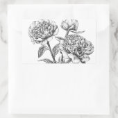 Peony Tinte zeichnend Rechteckiger Aufkleber (Tasche)