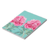 Peony Turquoise Notizblock (Rotiert)