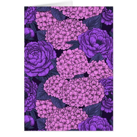 Peony und Hydrangea in Rosa und Violett (Vorne)