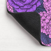 Peony und Hydrangea in Rosa und Violett Mousepad (Ecke)