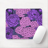 Peony und Hydrangea in Rosa und Violett Mousepad (Mit Mouse)