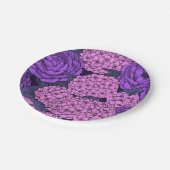 Peony und Hydrangea in Rosa und Violett Pappteller (Schrägansicht)