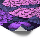 Peony und Hydrangea in Rosa und Violett Poster (Ecke)