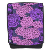 Peony und Hydrangea in Rosa und Violett Rucksack (Vorderseite)