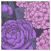 Peony und Hydrangea in Rosa und Violett Stoff (Muster)