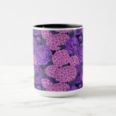 Peony und Hydrangea in Rosa und Violett Tasse (Zentrum)