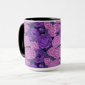 Peony und Hydrangea in Rosa und Violett Tasse (Vorderseite Links)