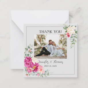 Peony und Rose Eukalyptus Greenery Danke Karte