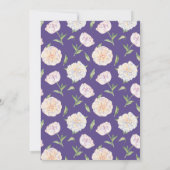Peony Violet Lila Bridal Dusche Einladungen (Rückseite)