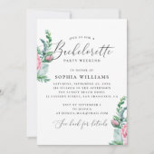 Peony. Wasserfarbener Junggeselinnen-Abschied Einladung (Vorderseite)