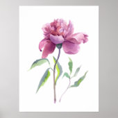 Peony Watercolor Botanical Wall Art Poster (Vorne)