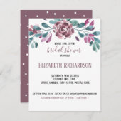 Peony Watercolor Polka Dot Back Brautparty RSVP Karte (Vorne/Hinten)