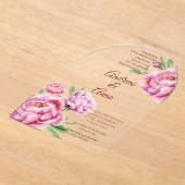 Peony Wedding Acryleinladungen (Ablage )