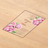 Peony Wedding Acryleinladungen (Ablage )