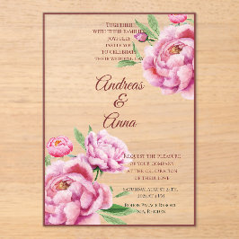 Peony Wedding Acryleinladungen