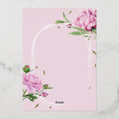 Peony Wedding Folieneinladung (Rückseite)