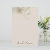 Peony Wedding Mauve Stationery (Stehend Vorderseite)