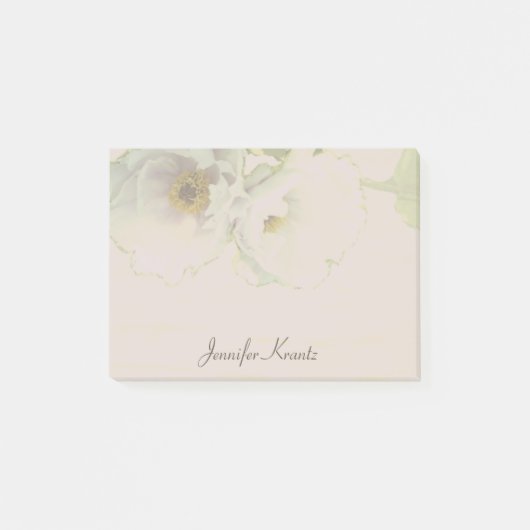 Peony Wedding Mauve Stationery Post-it Klebezettel (Vorderseite)