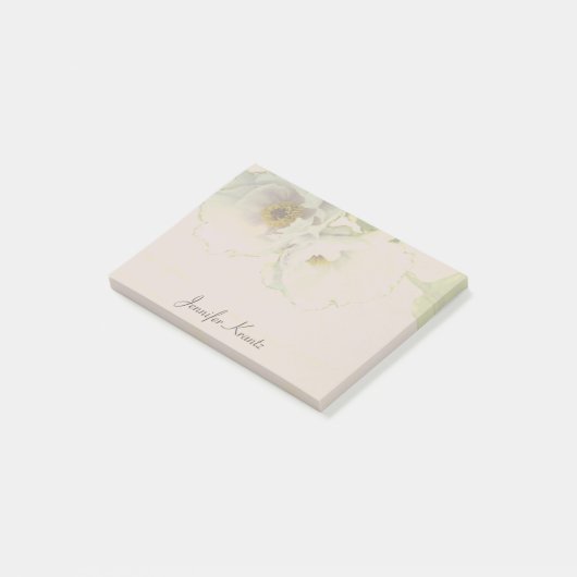 Peony Wedding Mauve Stationery Post-it Klebezettel (angewinkelt)