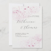 Peony Wedding Pink Ink Elegantes Formal Alles in e Einladung (Vorderseite)