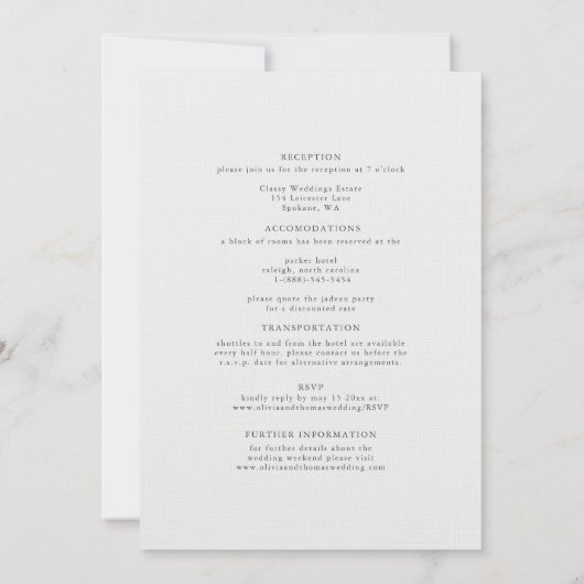 Peony Wedding Pink Rainbow Elegant Tux All in One Einladung (Rückseite)