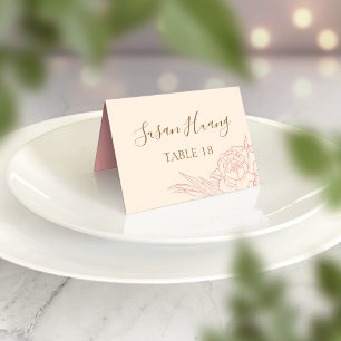 Peony Wedding Platzkarte Tischnummer