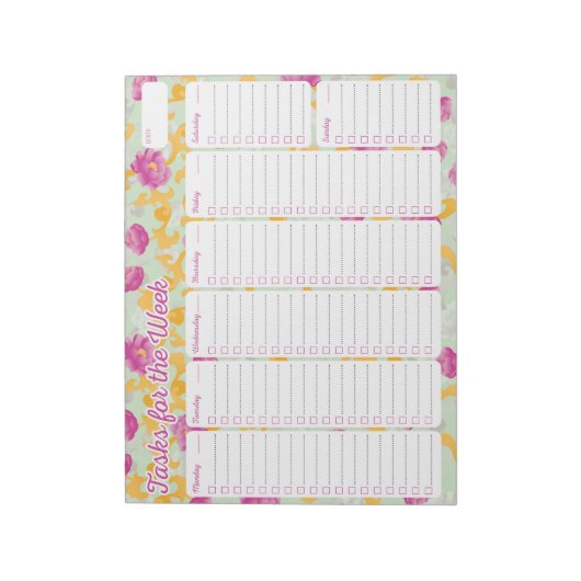 Peony Weekly Planner Notizblock (Rotiert)
