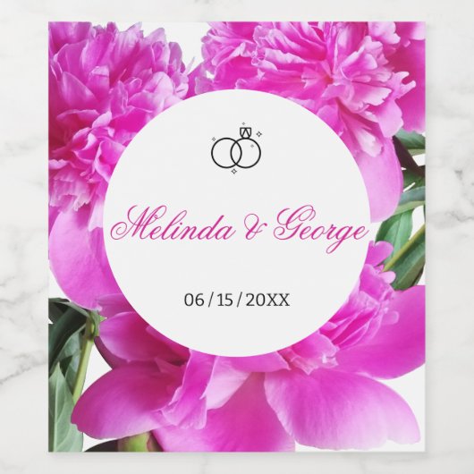 Peony. Weinetikett (Einzelnes Label)