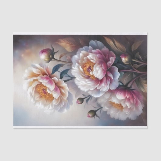 Peony Whispers Decoupage Seidenpapier (Vorderseite)