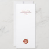 Peony White Chinese Wedding Menu Card Einladung (Rückseite)