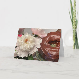 Peony with Chocolate Cake Karte