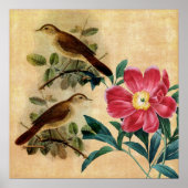 Peony with Nightingales Poster (Vorne)