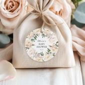 Peony Wreath Neutral Garden Favor Tag Geschenkanhänger