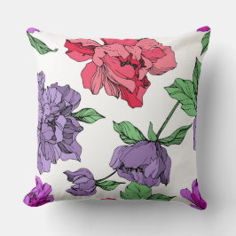 Peonys Blumenfarben abgeschiedene Farbbilder rosa, Kissen