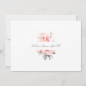 Peonys Blush Pink Brunch & Bubbly BRAUTPARTY Einladung (Rückseite)