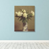 Peonys in einer blauen und weißen Vase Leinwanddruck (Insitu (Holzboden))