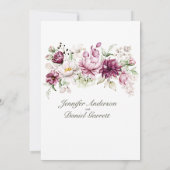 Peonys Pink Burgundy Floral Engagement Party Einladung (Rückseite)