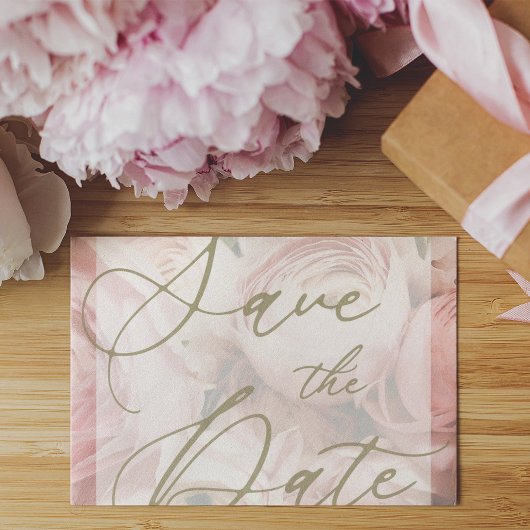 Peonys Save the Date Postkartenvorlage Postkarte