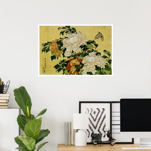 Peonys und Butterfly Poster (Heimbüro)