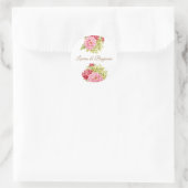 Peonys und Hydrangea-Hochzeitsticker Runder Aufkleber (Tasche)