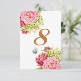 Peonys und Hydrangea-Tafelkarte Nr. 8 RSVP Karte