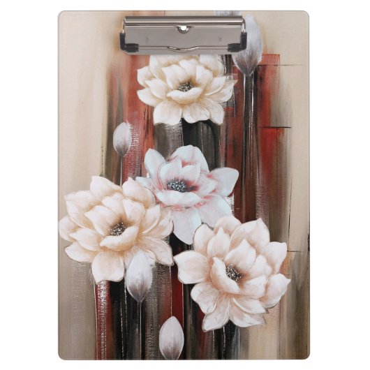 Peonys und Paint-Spritzer Klemmbrett (Vorderseite)
