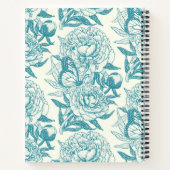 Peonys und Schmetterlinge blockieren Druck, Lagune Notizblock (Rückseite)