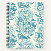 Peonys und Schmetterlinge blockieren Druck, Lagune Notizblock (Vorderseite)