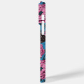 Peonys und Warnen auf blau Case-Mate iPhone Hülle (Rückseite / Links)