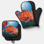 Peonys unter Wasser Ofenhandschuh & Topflappen-Set (Vorderseite/Rückseite)