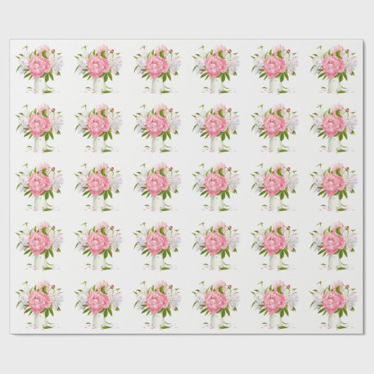 Peonys Wrapping Paper Geschenkpapier (Flach)