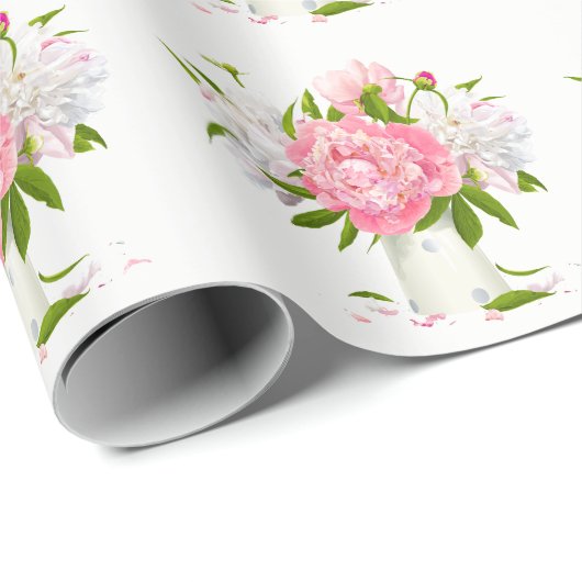 Peonys Wrapping Paper Geschenkpapier (Rolleneckpunkt)