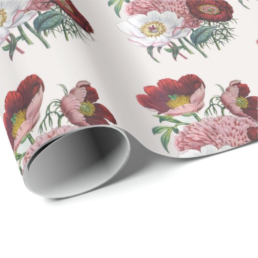 Peonys Wrapping Paper Geschenkpapier (Rolleneckpunkt)